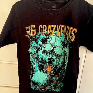 36 Crazy Fists band tee size small.